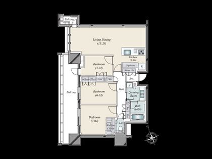ブランズタワー芝浦 間取図(平面図) ブランズタワー芝浦 間取図(平面図)