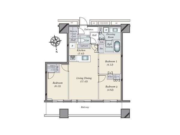 WORLD TOWER RESIDENCE 間取図(平面図) WORLD TOWER RESIDENCE 間取図(平面図)