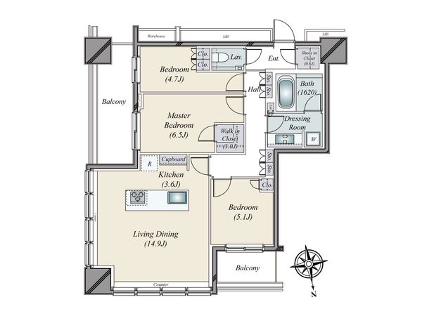 WORLD TOWER RESIDENCE 間取図(平面図) WORLD TOWER RESIDENCE 間取図(平面図)