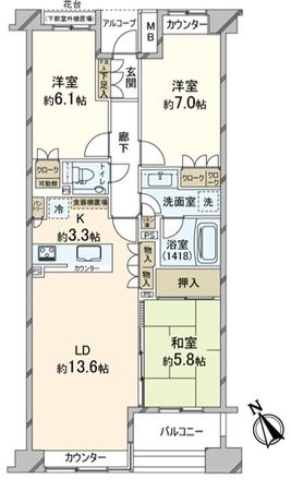 パークホームズ吉祥寺グランテラス ガーデンビューレジデンス棟 間取図 パークホームズ吉祥寺グランテラス ガーデンビューレジデンス棟 間取図