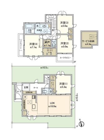 宮前4丁目戸建 間取図(平面図) 宮前4丁目戸建 間取図(平面図)