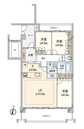 ザ・ライオンズ武蔵野 間取図(平面図) ザ・ライオンズ武蔵野 間取図(平面図)