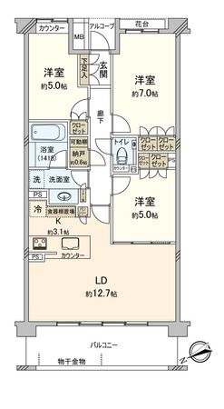 パークホームズ吉祥寺グランテラス クロイスターレジデンス 間取図(平面図) パークホームズ吉祥寺グランテラス クロイスターレジデンス 間取図(平面図)