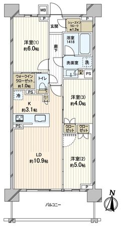 ヒルズグランデ稲毛ブライトアリーナ 間取図 ヒルズグランデ稲毛ブライトアリーナ 間取図