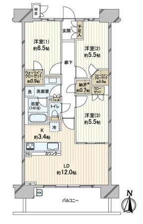 ウェリス稲毛 オアシスⅠ 間取図(平面図) ウェリス稲毛 オアシスⅠ 間取図(平面図)