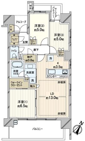 プラウド西千葉春日 間取図 プラウド西千葉春日 間取図