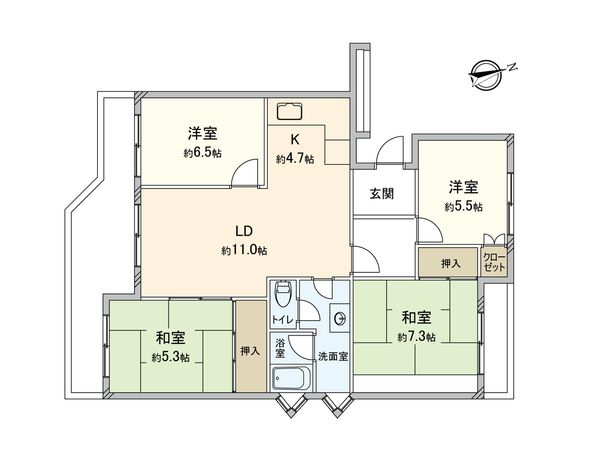 あざみ野団地4ー1ー1号棟 間取図 あざみ野団地4ー1ー1号棟 間取図