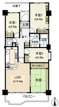パークシティ溝の口B棟 間取図(平面図) パークシティ溝の口B棟 間取図(平面図)