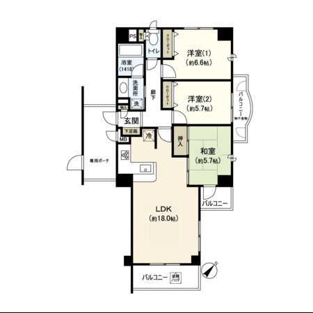 マイキャッスルたまプラーザⅡ 間取り マイキャッスルたまプラーザⅡ 間取り