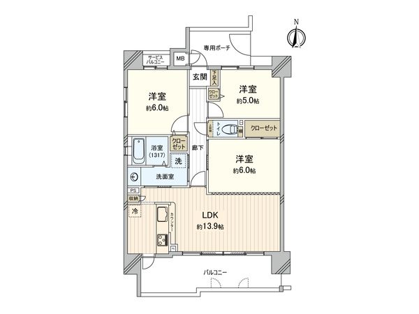 チュリス北梅田 間取図(平面図) チュリス北梅田 間取図(平面図)
