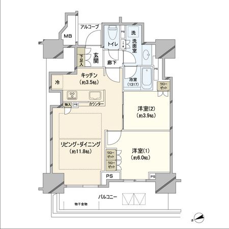 プラウドタワー梅田豊崎 間取図 プラウドタワー梅田豊崎 間取図