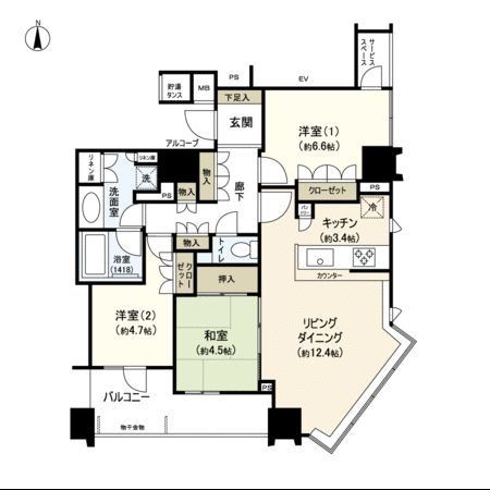パークタワー北浜 間取 パークタワー北浜 間取