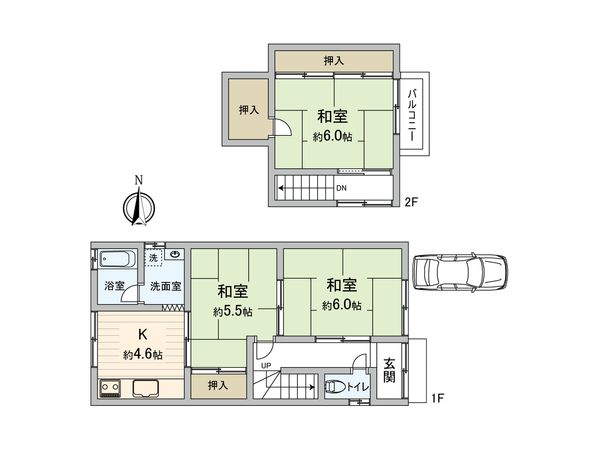 瑞穂区苗代町戸建 間取図(平面図) 瑞穂区苗代町戸建 間取図(平面図)