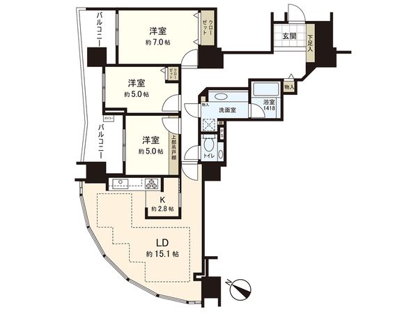 シティタワー円山神宮鳥居前 間取図(平面図) シティタワー円山神宮鳥居前 間取図(平面図)