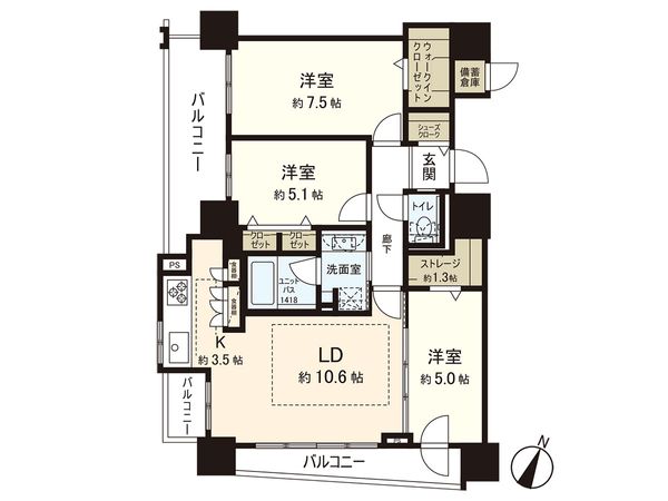 クレアホームズ月寒中央駅前 間取図 クレアホームズ月寒中央駅前 間取図