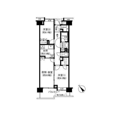 北仙台シティプレイス東館 間取図 北仙台シティプレイス東館 間取図