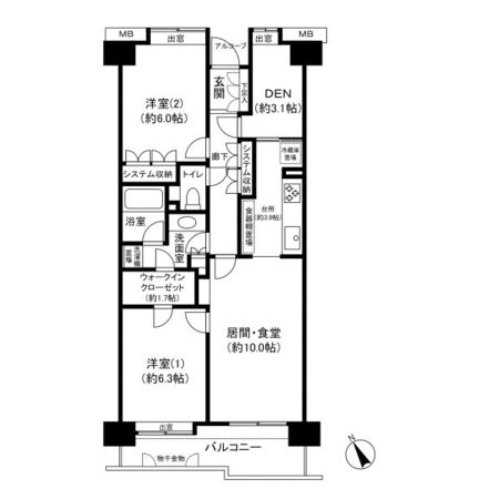 北仙台シティプレイス中央館 間取り 北仙台シティプレイス中央館 間取り
