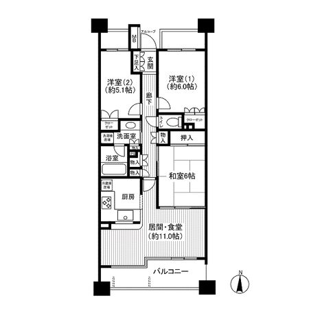 五橋パークホームズ仙台中央ガーデンコート 間取図 五橋パークホームズ仙台中央ガーデンコート 間取図