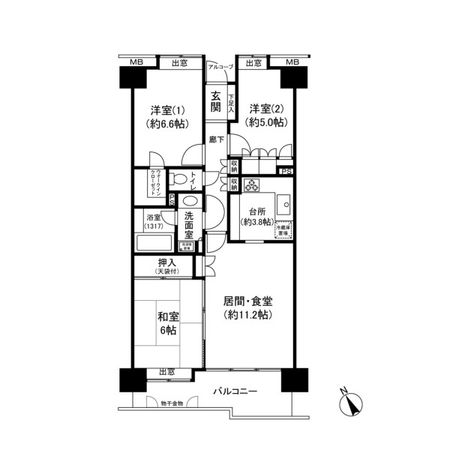 北仙台シティプレイス東館 間取図 北仙台シティプレイス東館 間取図