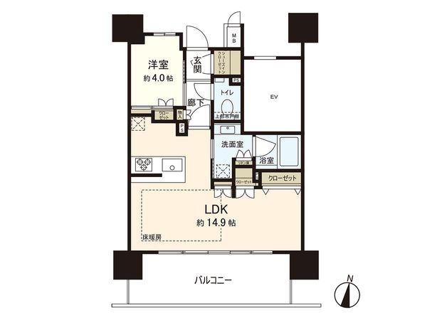 グランド・サンリヤン西新 1LDK(45.89平米) グランド・サンリヤン西新 1LDK(45.89平米)