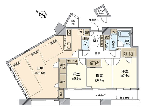 センターマークスタワー 3LDK間取 センターマークスタワー 3LDK間取