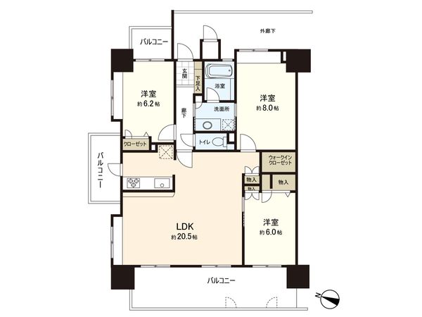 アプローズ筑紫丘 3LDK(85.0㎡) アプローズ筑紫丘 3LDK(85.0㎡)