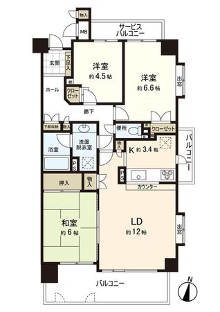 西新防塁パーク・マンション 間取図(平面図) 西新防塁パーク・マンション 間取図(平面図)
