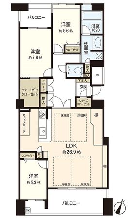 西新コンドミニアム 間取図 西新コンドミニアム 間取図