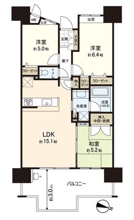 九大学研都市タワー19 間取図 九大学研都市タワー19 間取図