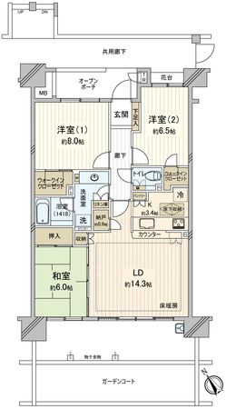 幕張ベイタウンファーストウイングE棟 間取図(平面図) 幕張ベイタウンファーストウイングE棟 間取図(平面図)