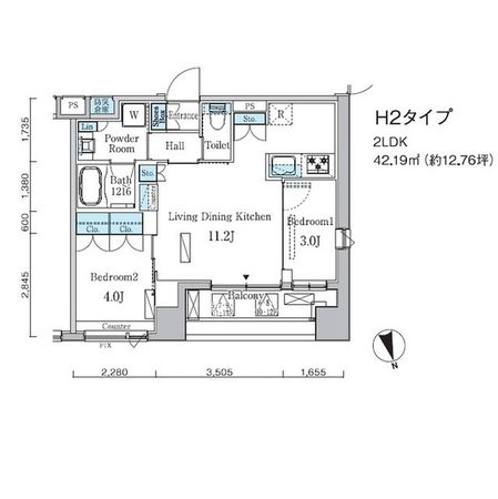 プライマル中央MINATO 間取図(平面図) プライマル中央MINATO 間取図(平面図)