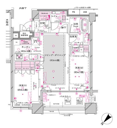 オーパスレジデンス銀座イースト 間取図(平面図) オーパスレジデンス銀座イースト 間取図(平面図)