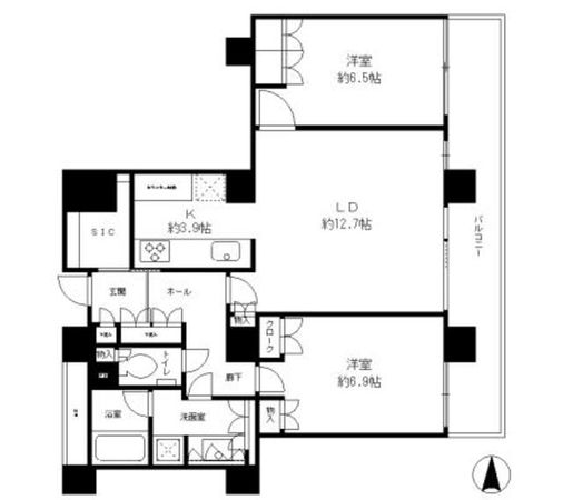 リバーポイントタワー 間取図(平面図) リバーポイントタワー 間取図(平面図)