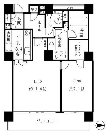 リバーポイントタワー 間取図(平面図) リバーポイントタワー 間取図(平面図)
