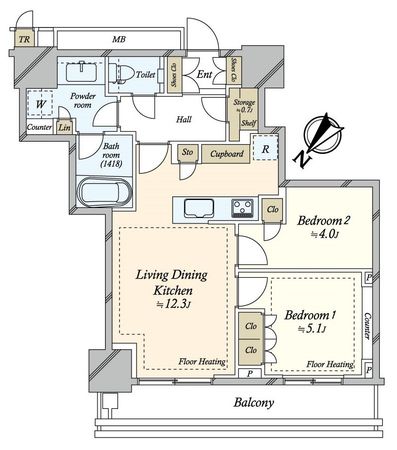 MID TOWER GRAND 間取図(平面図) MID TOWER GRAND 間取図(平面図)