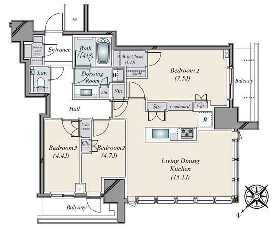 MID TOWER GRAND 間取図(平面図) MID TOWER GRAND 間取図(平面図)