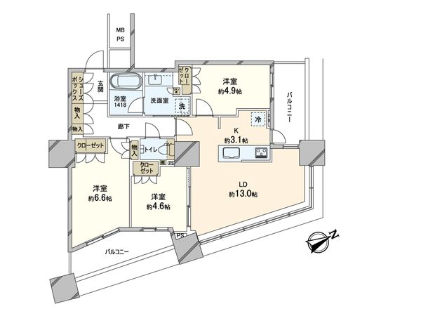 ザ・パークハウス 西新宿タワー60 間取図(平面図) ザ・パークハウス 西新宿タワー60 間取図(平面図)