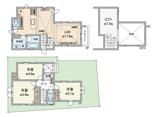 上石神井3丁目戸建 間取図(平面図) 上石神井3丁目戸建 間取図(平面図)