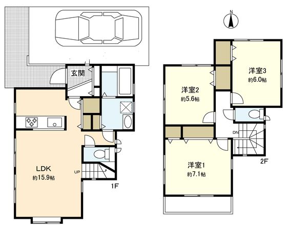 西野川4丁目戸建 間取図 西野川4丁目戸建 間取図