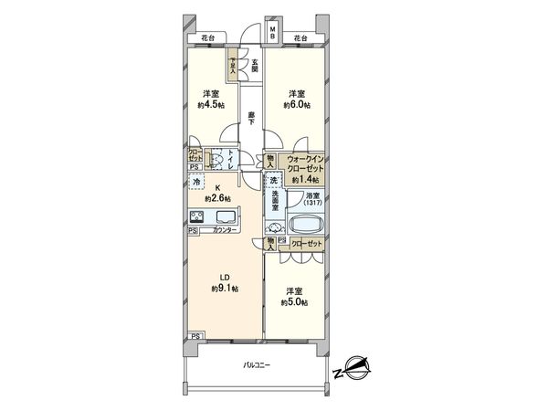 クレストレジデンス東中野 間取図 クレストレジデンス東中野 間取図