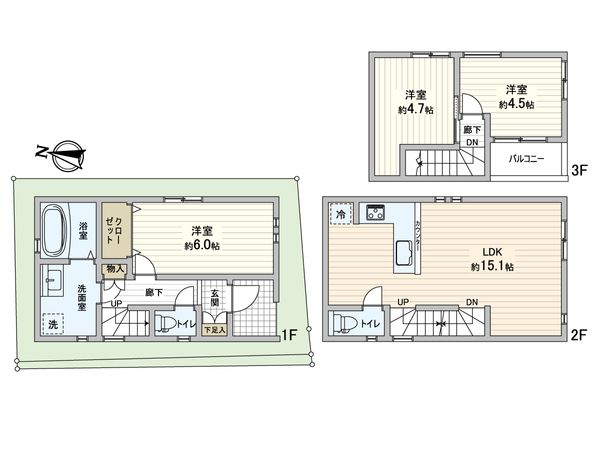 新宿区北新宿2丁目戸建 間取図 新宿区北新宿2丁目戸建 間取図