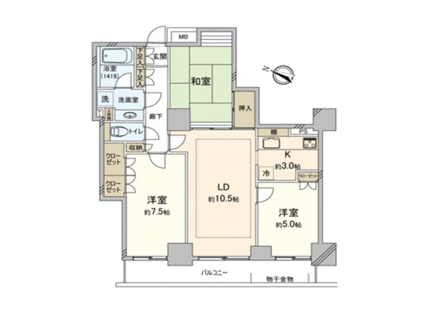 グランタワー調布国領ル・パサージュ 間取図(平面図) グランタワー調布国領ル・パサージュ 間取図(平面図)