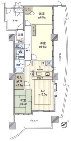 アイムふじみ野タワー西館 間取図(平面図) アイムふじみ野タワー西館 間取図(平面図)