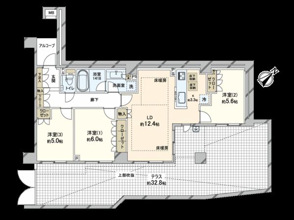 プラウド成城樟景台 間取り プラウド成城樟景台 間取り