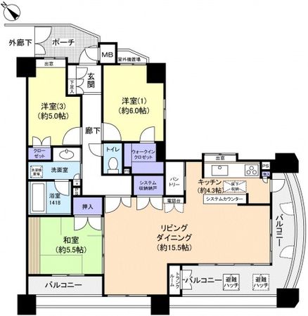 藤和草津本町ホームズ 間取図(平面図) 藤和草津本町ホームズ 間取図(平面図)