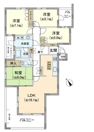 パーク・コート美鈴が丘アベニューコート3番館 間取図(平面図) パーク・コート美鈴が丘アベニューコート3番館 間取図(平面図)