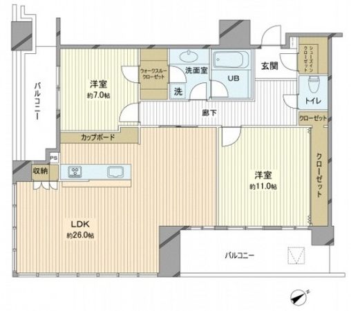 ザ・広島タワー 間取図(平面図) ザ・広島タワー 間取図(平面図)