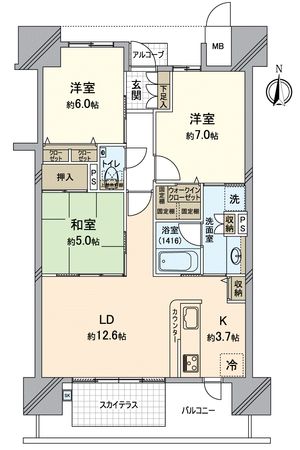 ロイヤルガーデンタワー岡山幸町 間取図(平面図) ロイヤルガーデンタワー岡山幸町 間取図(平面図)