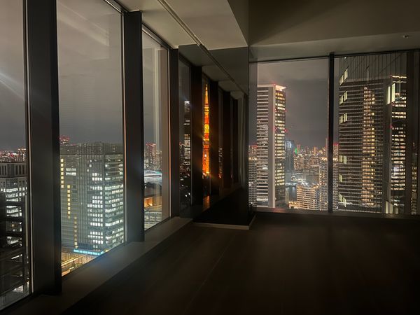 WORLD TOWER RESIDENCE LDの柱に反射して東京タワーがご覧いただけます WORLD TOWER RESIDENCE LDの柱に反射して東京タワーがご覧いただけます
