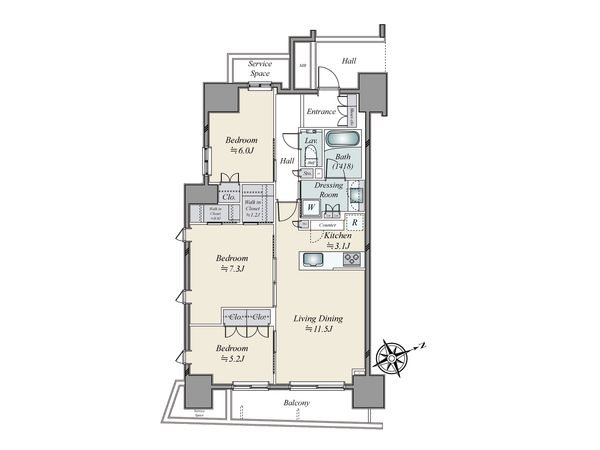 ザ・プレミアスカイ品川中延 間取図(平面図) ザ・プレミアスカイ品川中延 間取図(平面図)